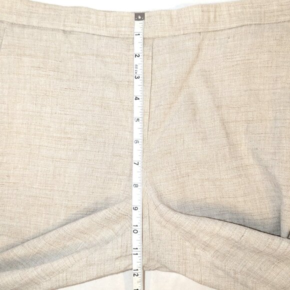 Theory | Linen Treeca Pull-On Ankle Pant Eco Sharkskin in Oat Melange | Size 6 - Picture 9 of 10